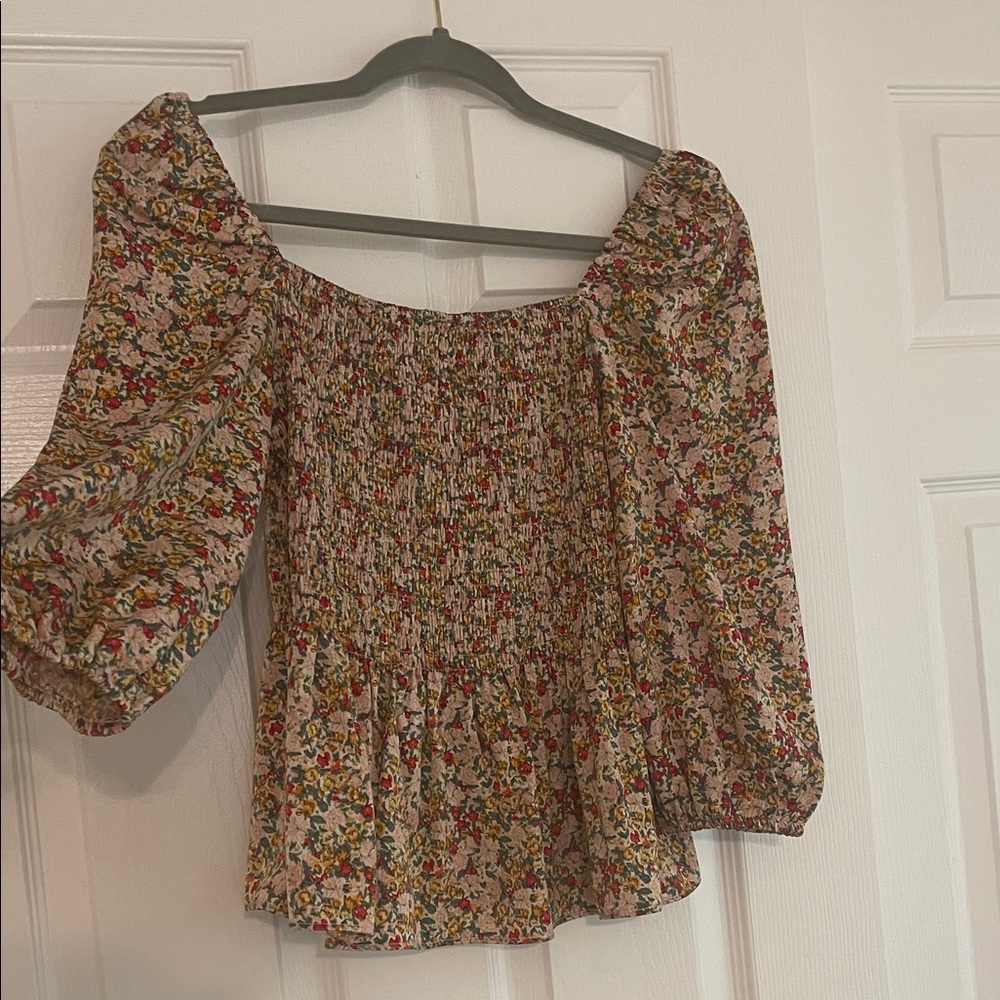 Buddy Love Multicolor Floral Off-Shoulder Blouse